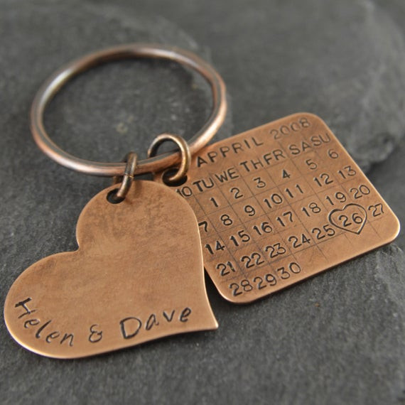 8Th Wedding Anniversary Gift Ideas
 Bronze Anniversary Keychain Bronze t 8th anniversary