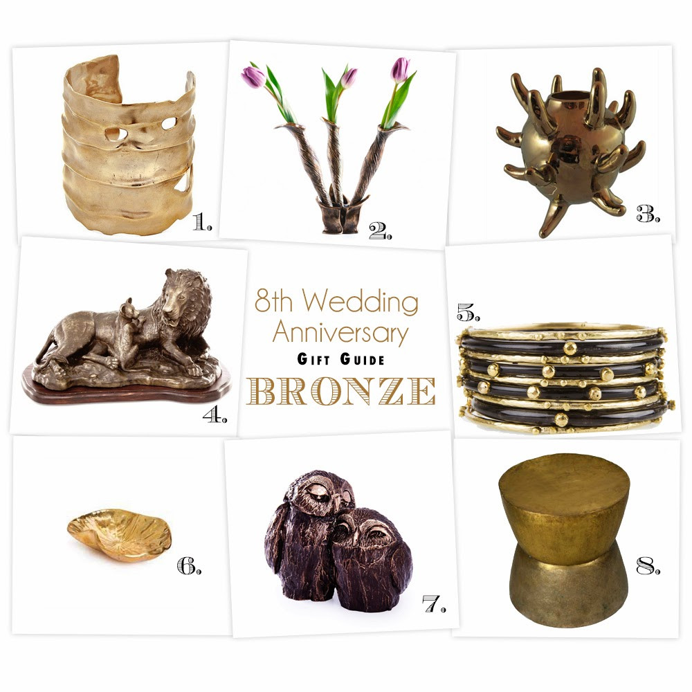 8th Wedding Anniversary Gifts
 Breaking the Mold The 8th Anniversary Gift Guide Bronze