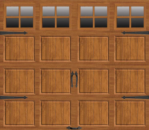 9 Ft Garage Door
 Ideal Door 9 ft x 7 ft Medium Oak Steel Carriage House