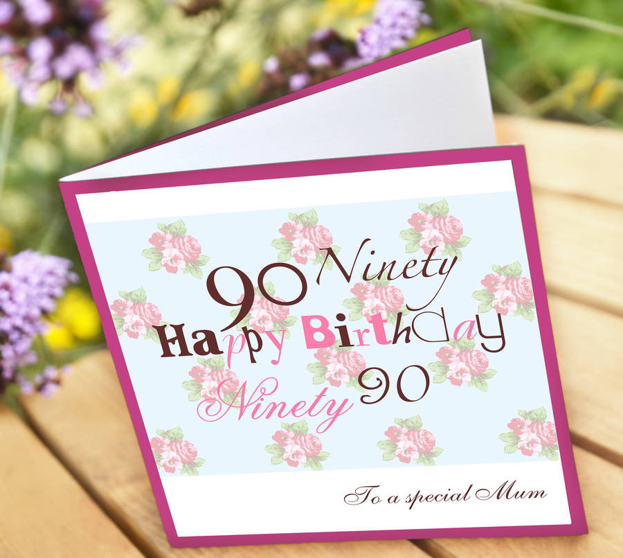 90th Birthday Card
 personalised 90th birthday card by amanda hancocks