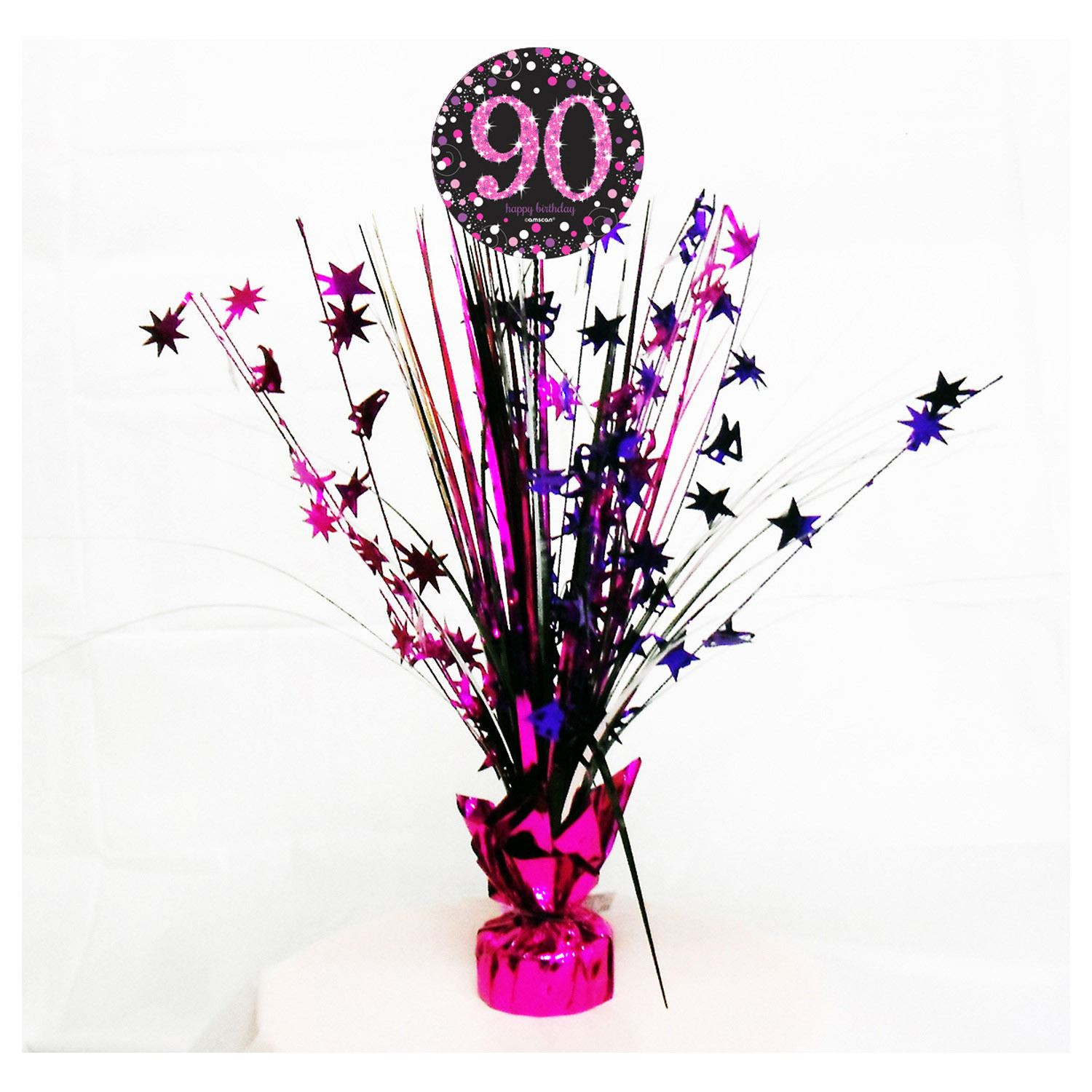 90th Birthday Party Decorations
 Pink Sparkling Celebration 90th Birthday Party Tableware
