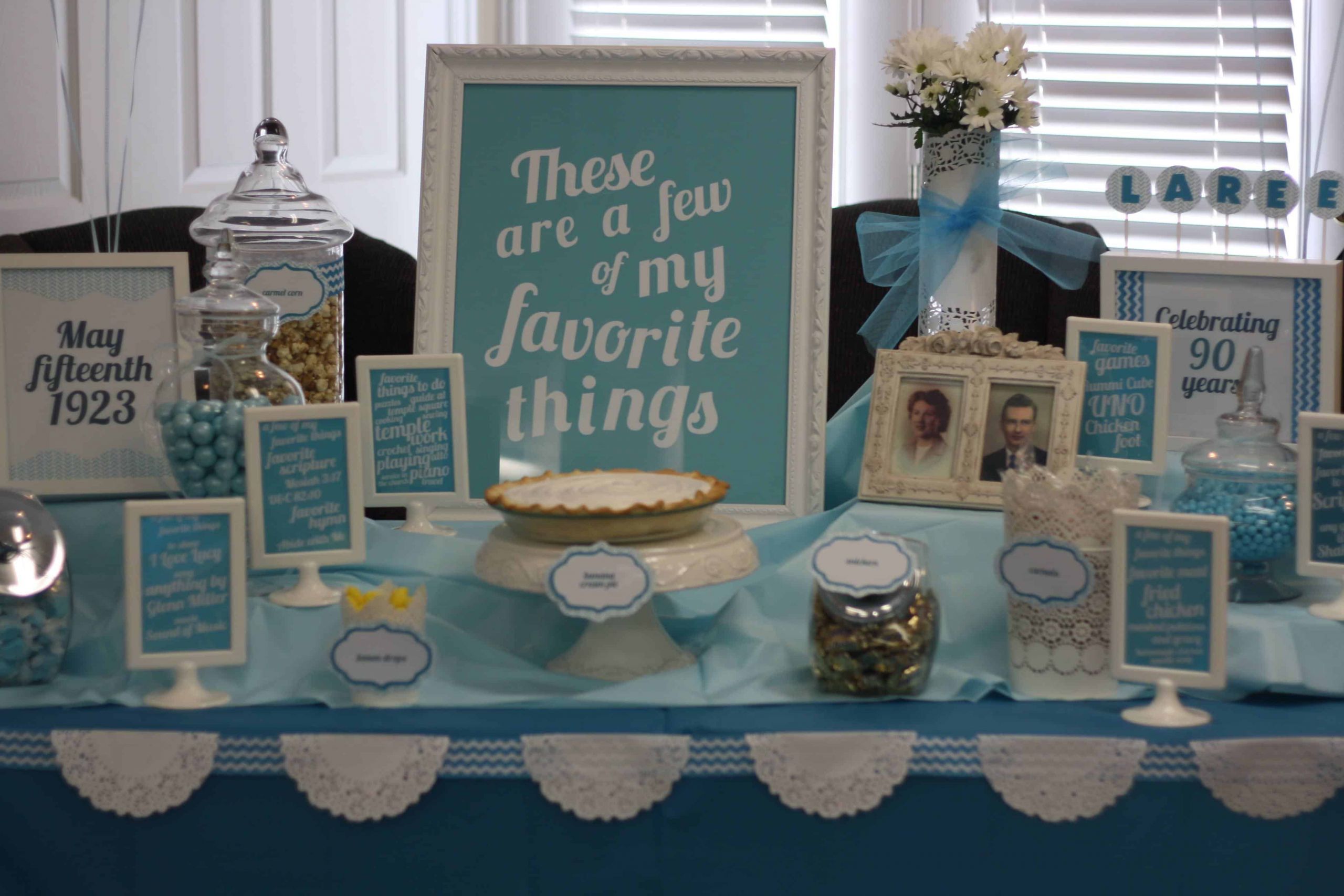 90th Birthday Party Ideas
 My Favorite Things 90th Birthday Party Theme
