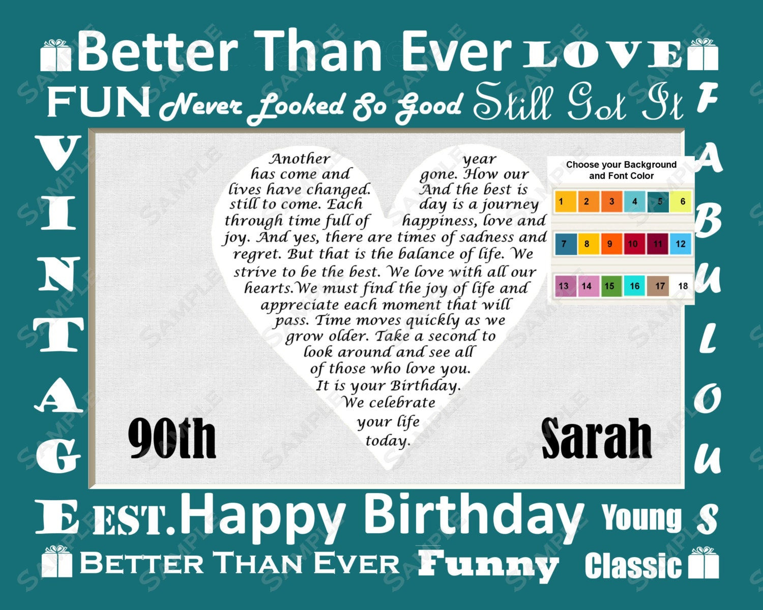 90th Birthday Quotes
 Personalized 90th Birthday Gift Poem 90th by