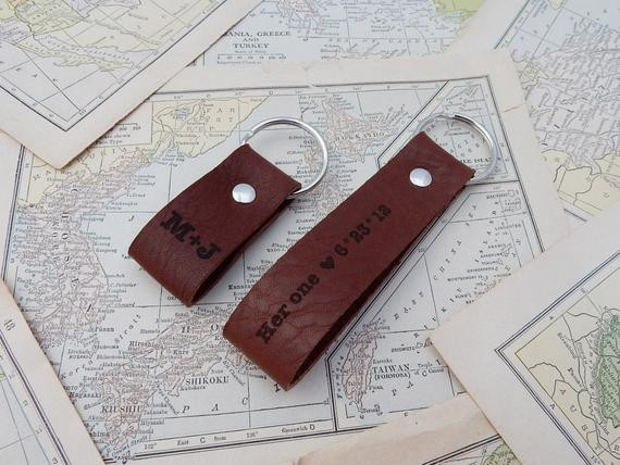 9Th Anniversary Gift Ideas For Him
 9th anniversary t leather keychain couples t set