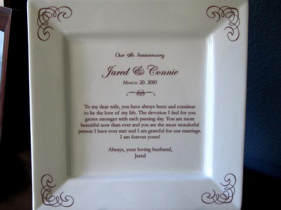 9th Wedding Anniversary Gifts For Him
 Ninth 9th Anniversary Gift Platter