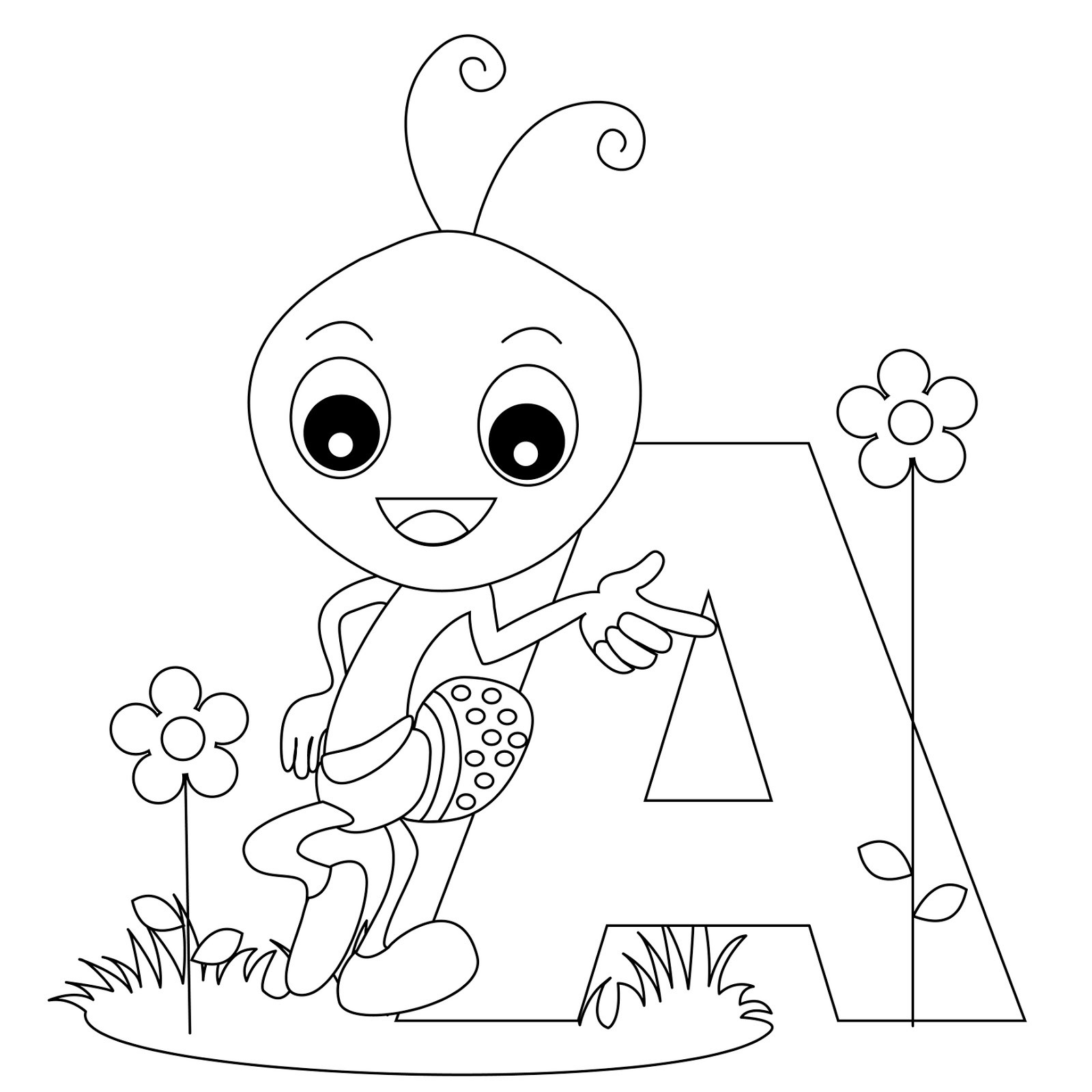 Abc Coloring Pages For Toddlers
 Animal Alphabet Letter A coloring Child Coloring