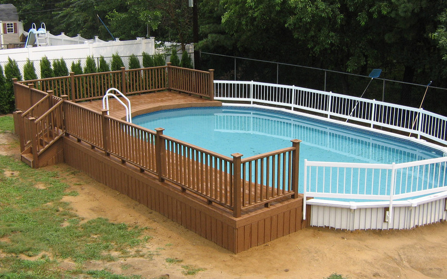 Above Ground Pool Decks Pictures
 Oval Pool Sizes Amazing Tahitian 54 Ground Swimming