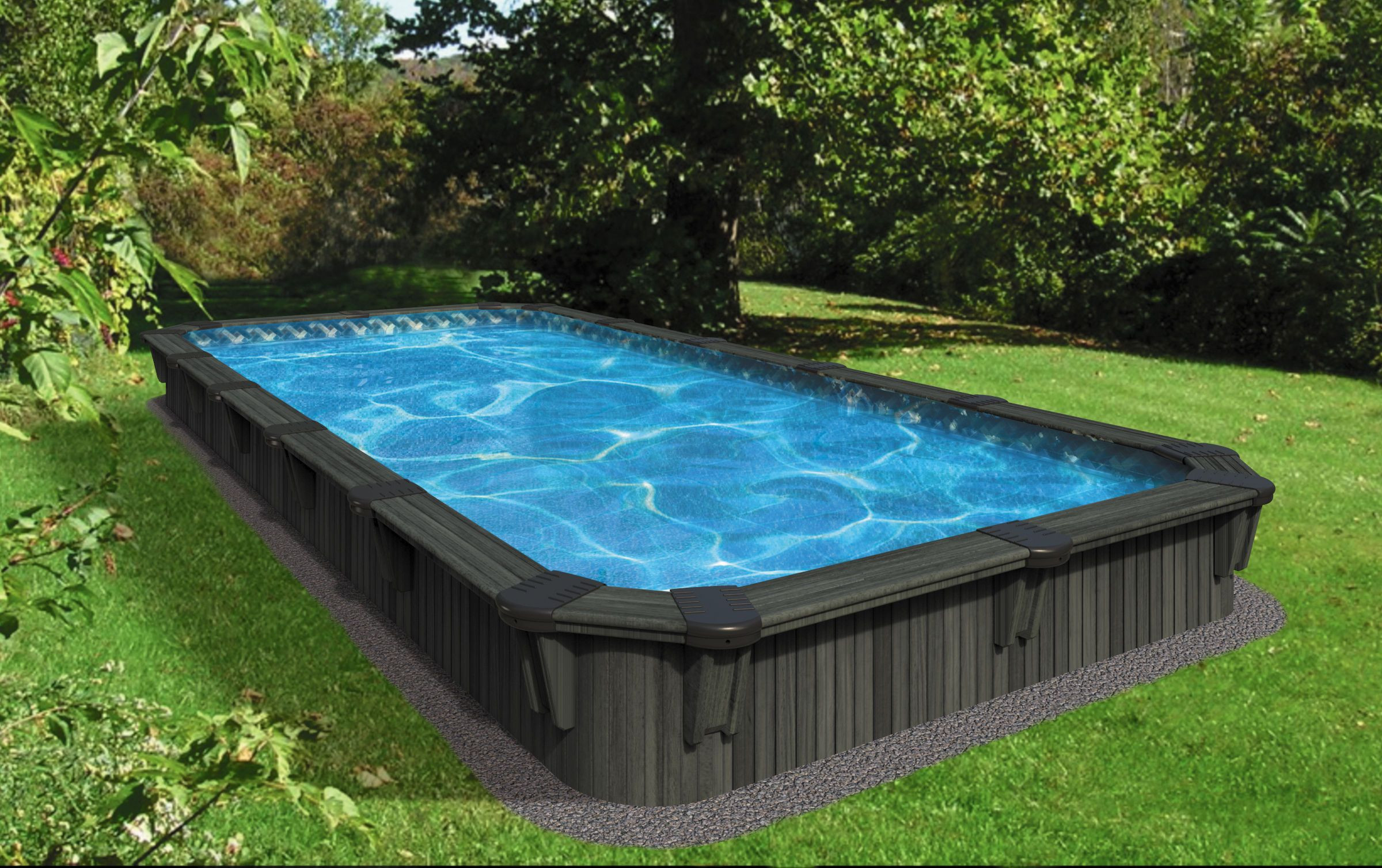 Above Ground Pool Rectangular
 This new rectangular pool sleek whit well defined lines