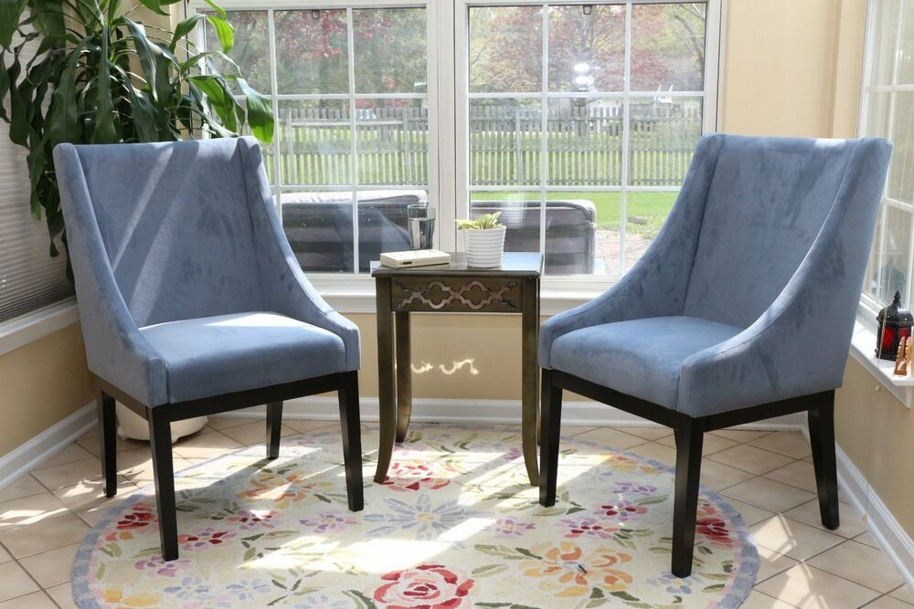 Accent Living Room Chairs
 SET OF 2 Modern BLUE Arm Slipper Dining Sofa Chair Accent