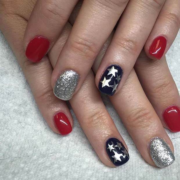 Accent Nail Designs
 21 Funky and Fun 4th July Nail Designs