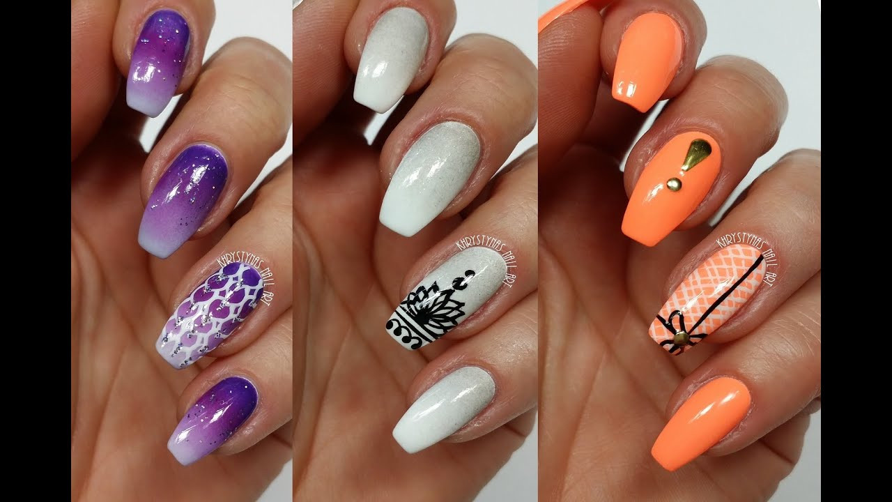 Accent Nail Designs
 3 Easy Accent Nail Ideas Freehand 4 Khrystynas Nail Art