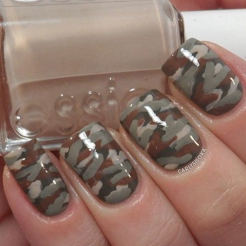 Acceptable Military Nail Colors
 camo nail designs diy