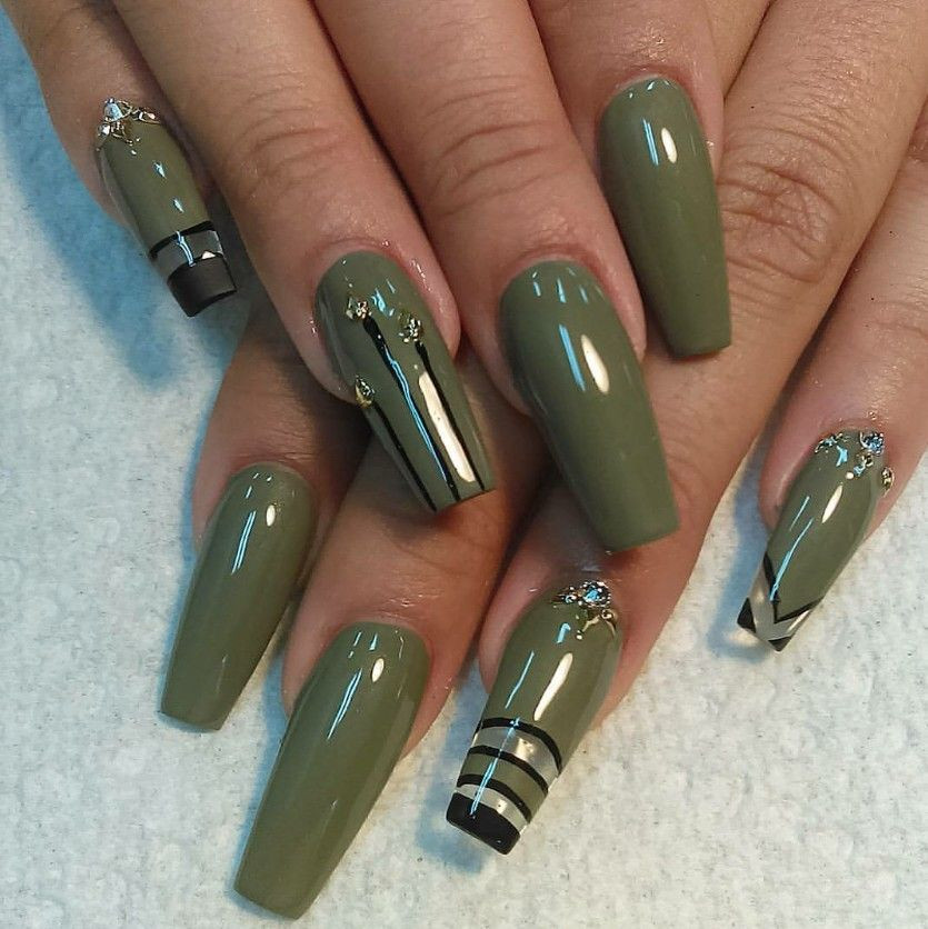 Acceptable Military Nail Colors
 Army green coffin nails