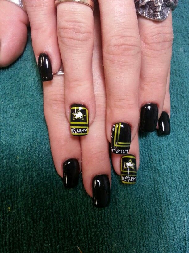 Acceptable Military Nail Colors
 U S army nail art army girlfriend nails
