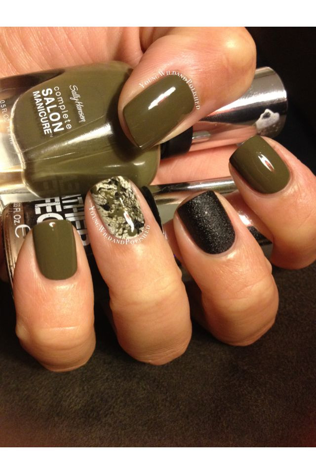 Acceptable Military Nail Colors
 Camo Nails by YoungWildandPolished