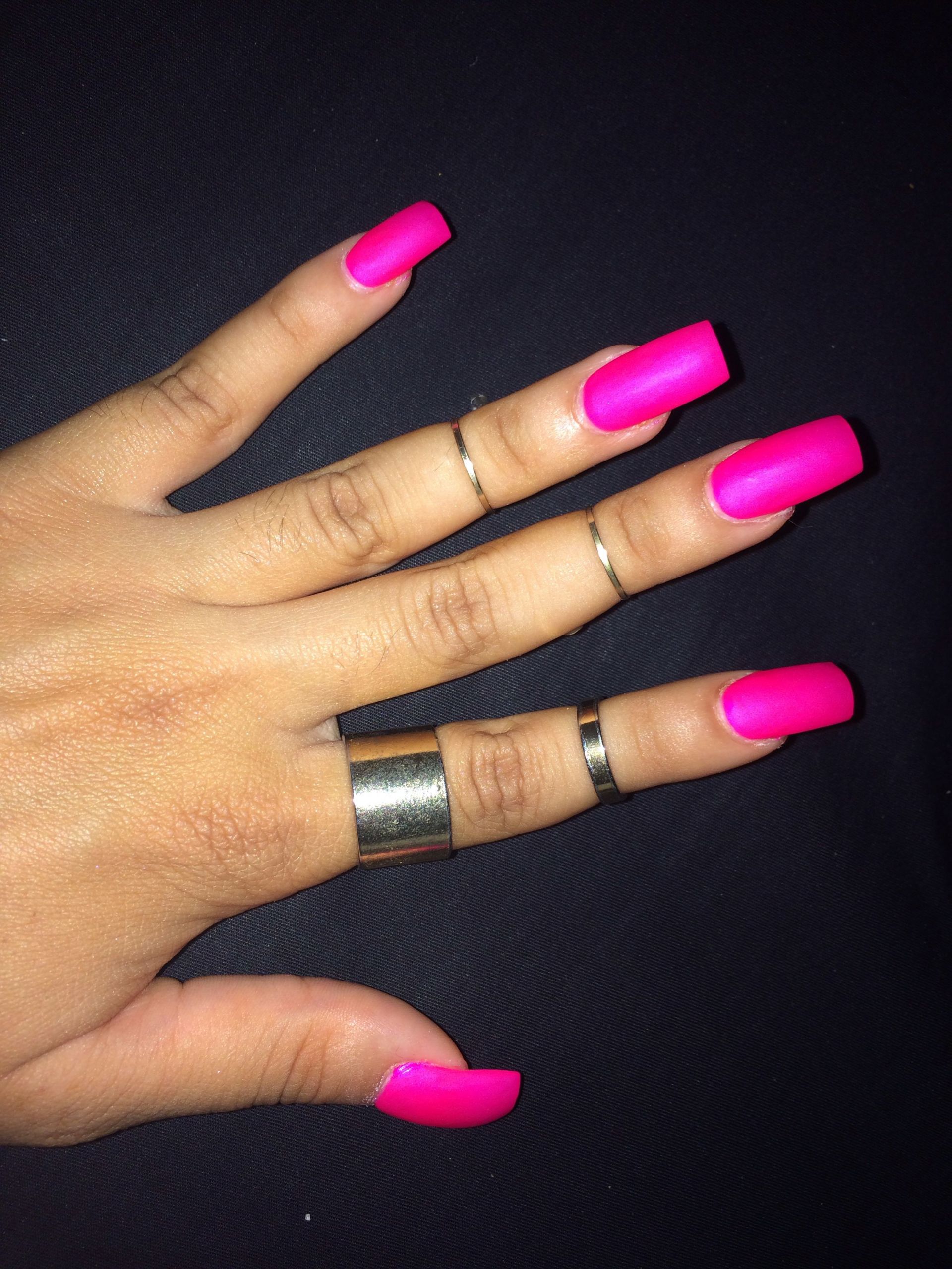 Acrylic Nail Colors For Summer
 Square acrylic nails Bright pink summer color with matte