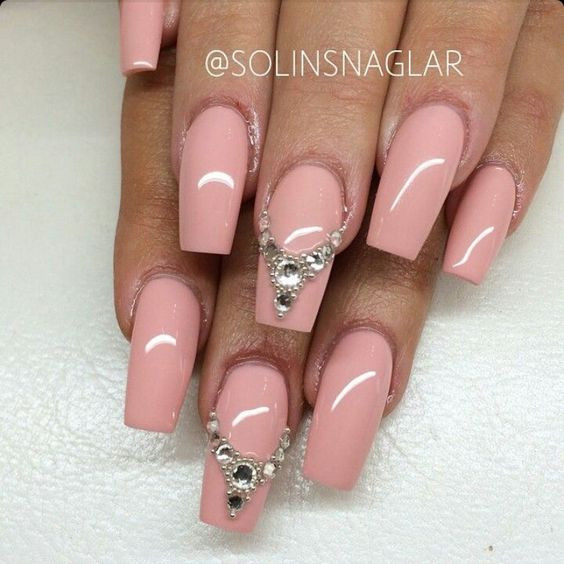 Acrylic Nail Designs With Rhinestones
 Top 45 Amazing Light Pink Acrylic Nails