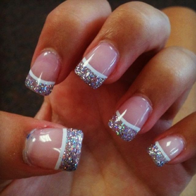 Acrylic Nails With Glitter Tips
 111 best images about Glitter acrylic nail tips on Pinterest