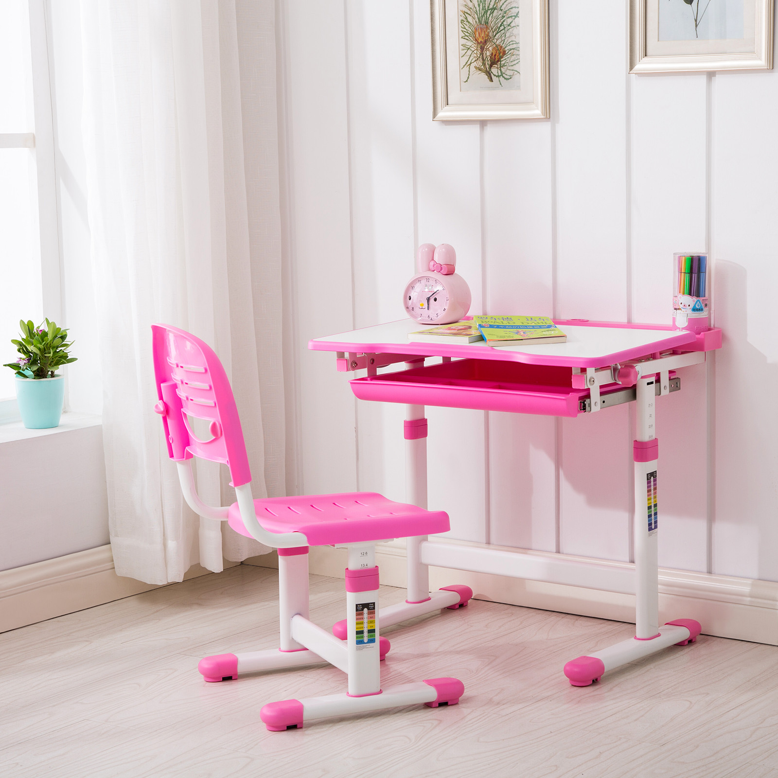 Adjustable Kids Table
 Pink Adjustable Children s Desk and Chair Set Child Kids
