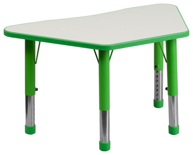 Adjustable Kids Table
 Flash Furniture Height Adjustable Trapezoid Green Plastic