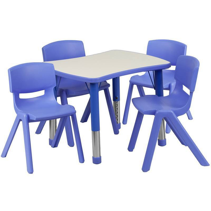 Adjustable Kids Table
 KIDS HEIGHT ADJUSTABLE RECT BLUE PLASTIC ACTIVITY TABLE