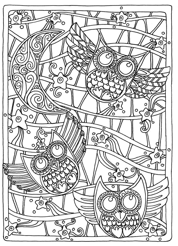 Adult Coloring Book
 OWL Coloring Pages for Adults Free Detailed Owl Coloring