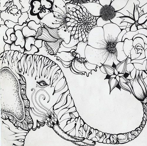 Adult Coloring Book Elephant
 46 best Doodles Coloring Pages images on Pinterest
