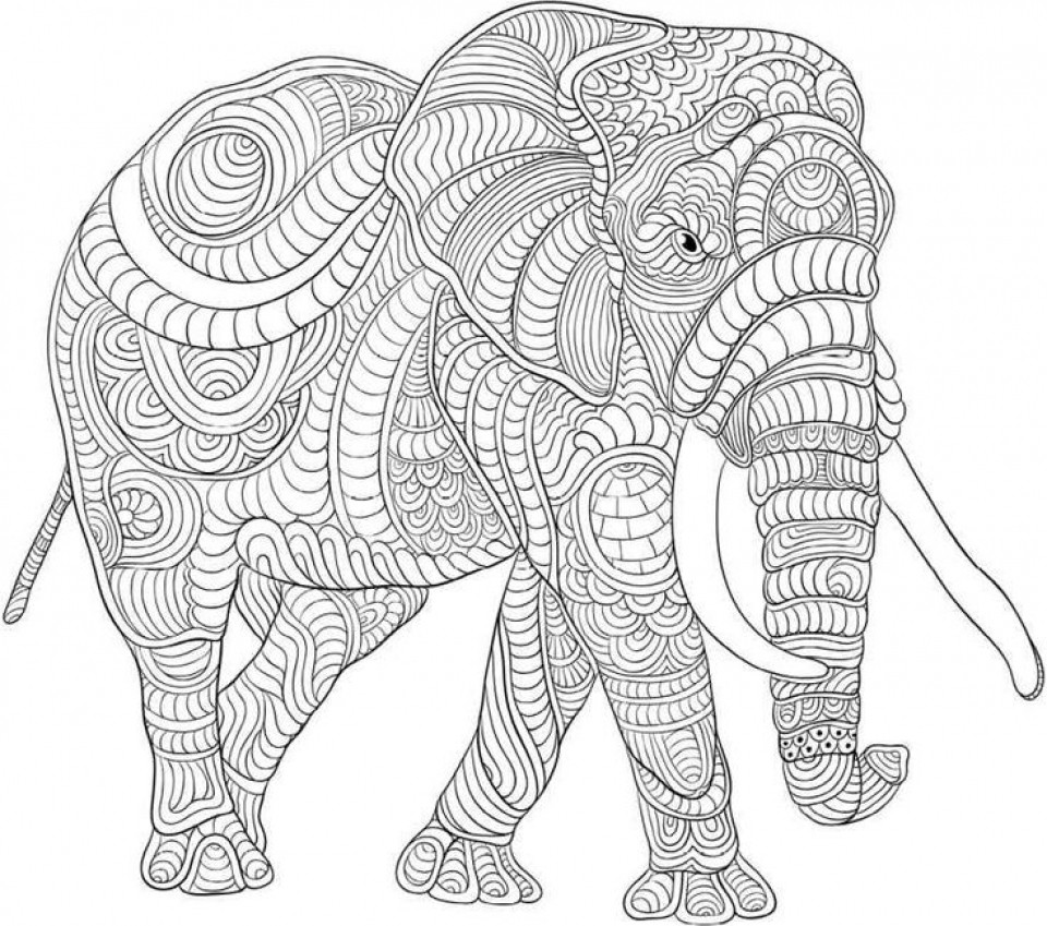 Adult Coloring Book Elephant
 Get This Difficult Elephant Coloring Pages for Grown Ups