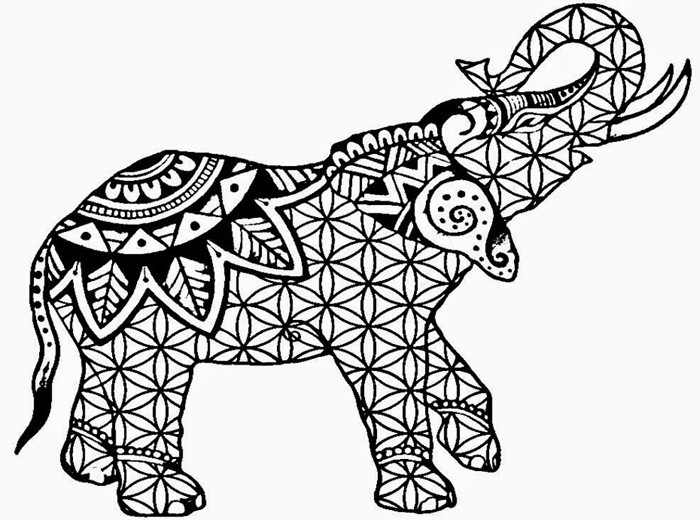 Adult Coloring Book Elephant
 Coloring Pages for Adults PDF Free Download