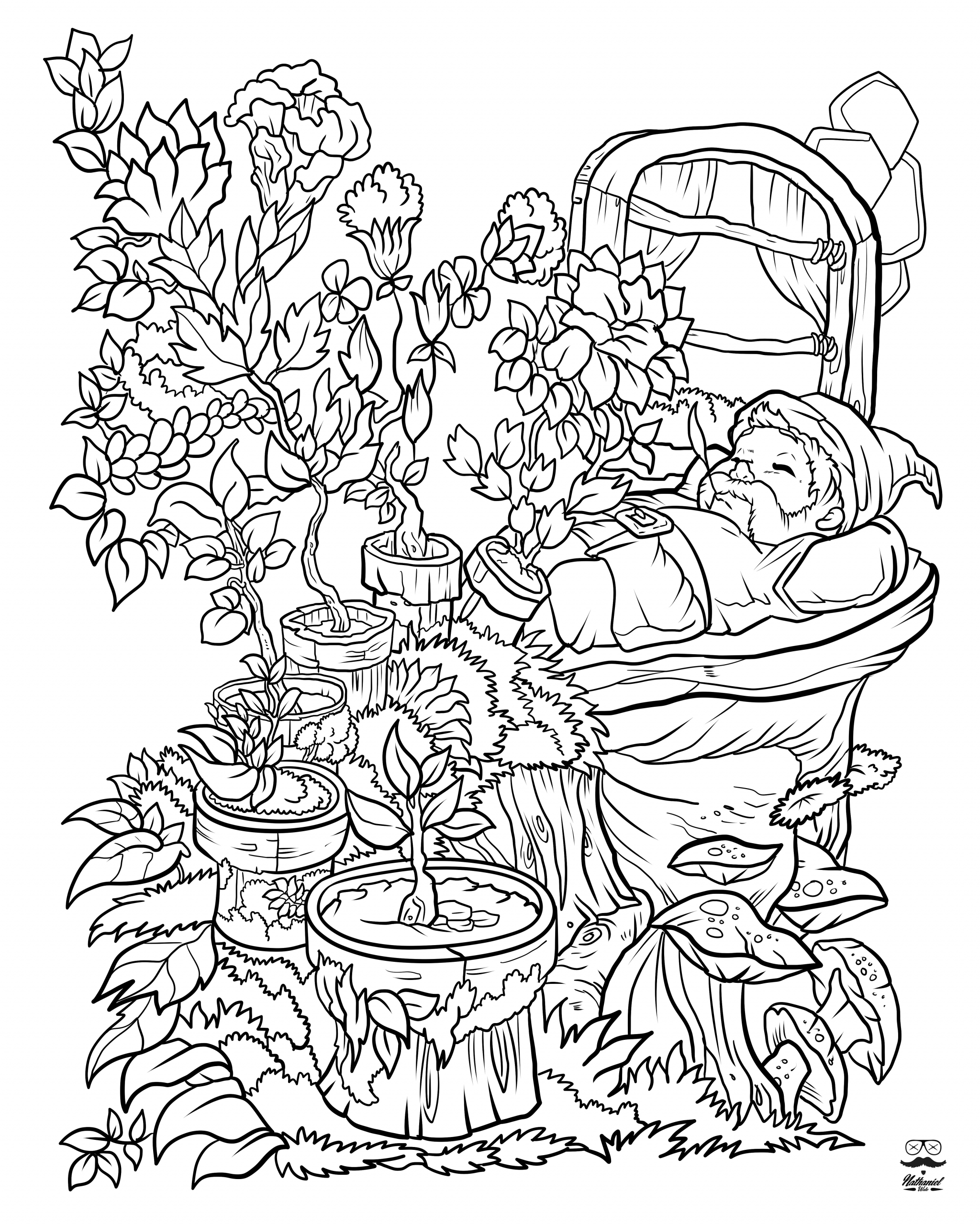Adult Coloring Book
 Floral Fantasy Digital Version Adult Coloring Book