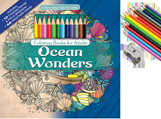 Adult Coloring Book Pencils
 Ocean Wonders Adult Coloring Book With Color Pencils