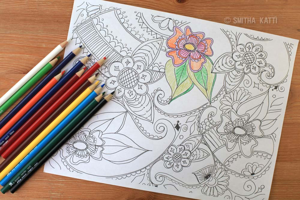 Adult Coloring Book Pencils
 Adult Coloring Pages Download Smitha Katti