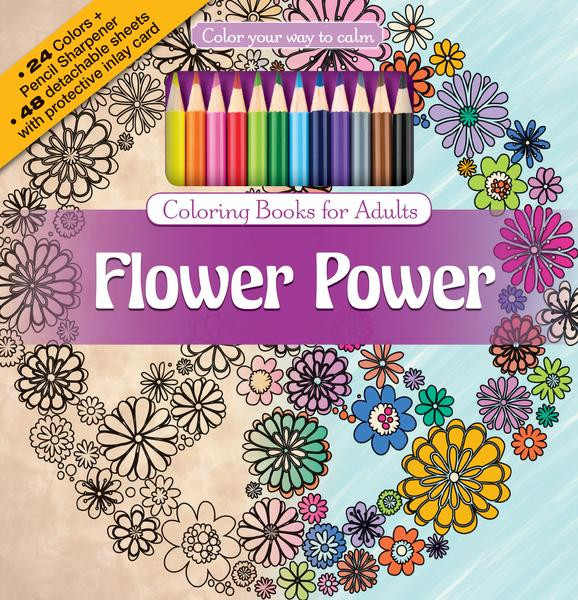 Adult Coloring Book Pencils
 Flower Power Adult Coloring Book With Color Pencils