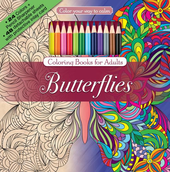 Adult Coloring Books And Pencils
 Butterflies Adult Coloring Book With Color Pencils Color