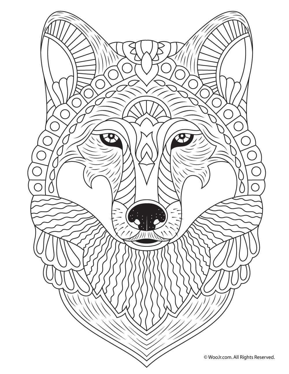 Adult Coloring Books Animals
 Wolf Adult Coloring Page