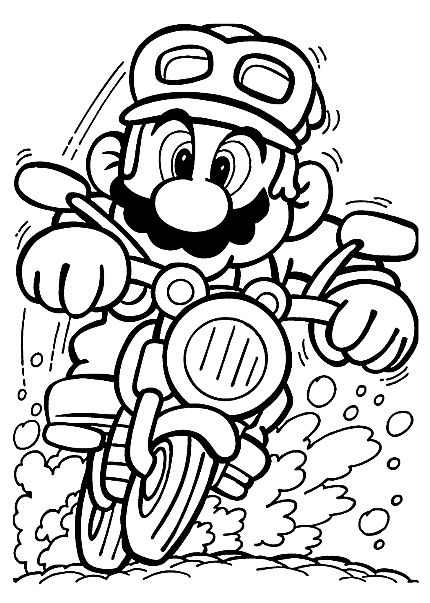 Adult Coloring Books For Boys
 Mario on motorcycle coloring pages for kids printable