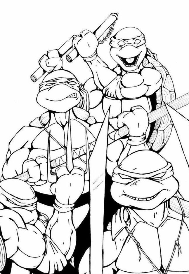 Adult Coloring Books For Boys
 Top 25 Free Printable Ninja Turtles Coloring Pages line