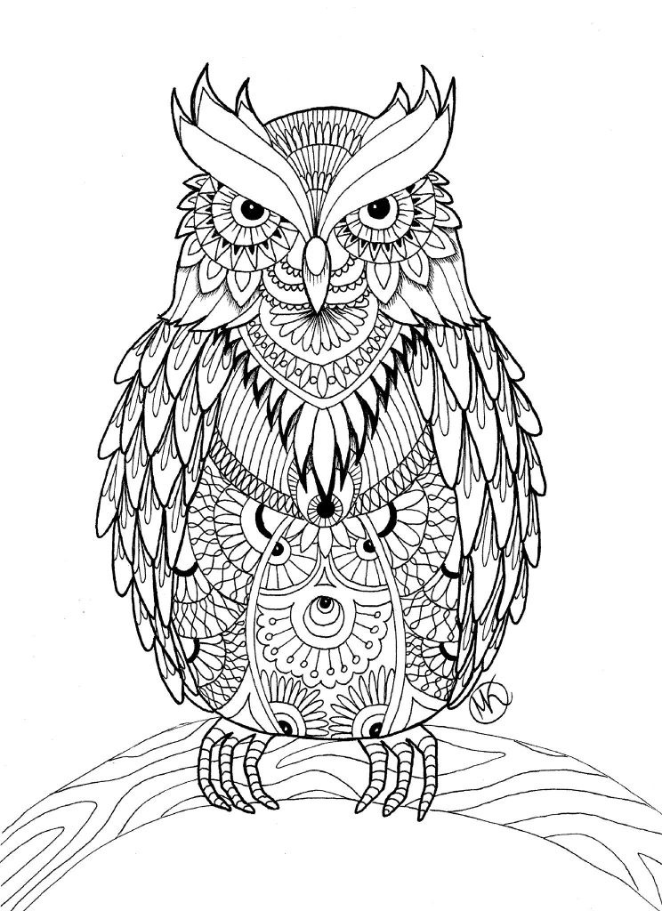 Adult Coloring Books For Men
 OWL Coloring Pages for Adults Free Detailed Owl Coloring