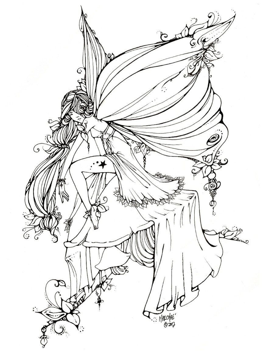 Adult Coloring Pages Fairy
 Leaf Fairy Line Art by UGLITRY on deviantART