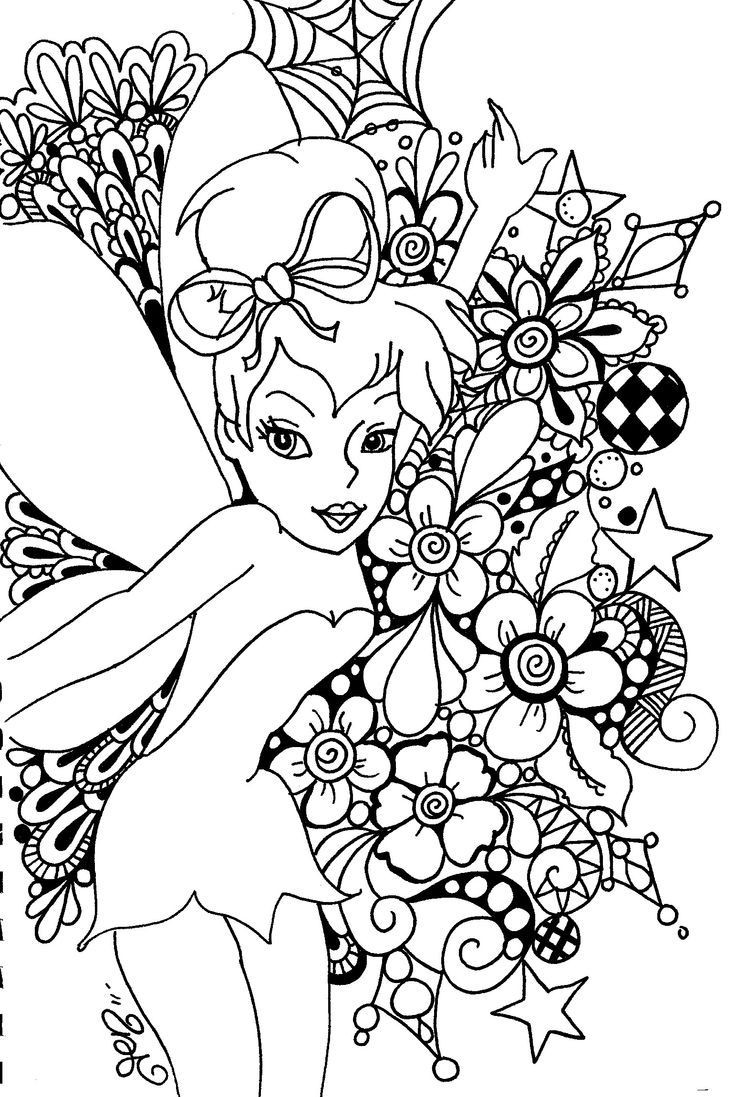 Adult Coloring Pages Fairy
 Fée Clochette à imprimer