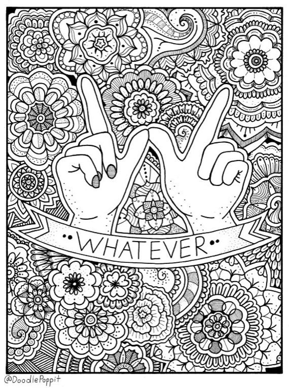 Adult Coloring Pages Free Printables
 WHATEVER Coloring Page Coloring Book Pages Printable Adult