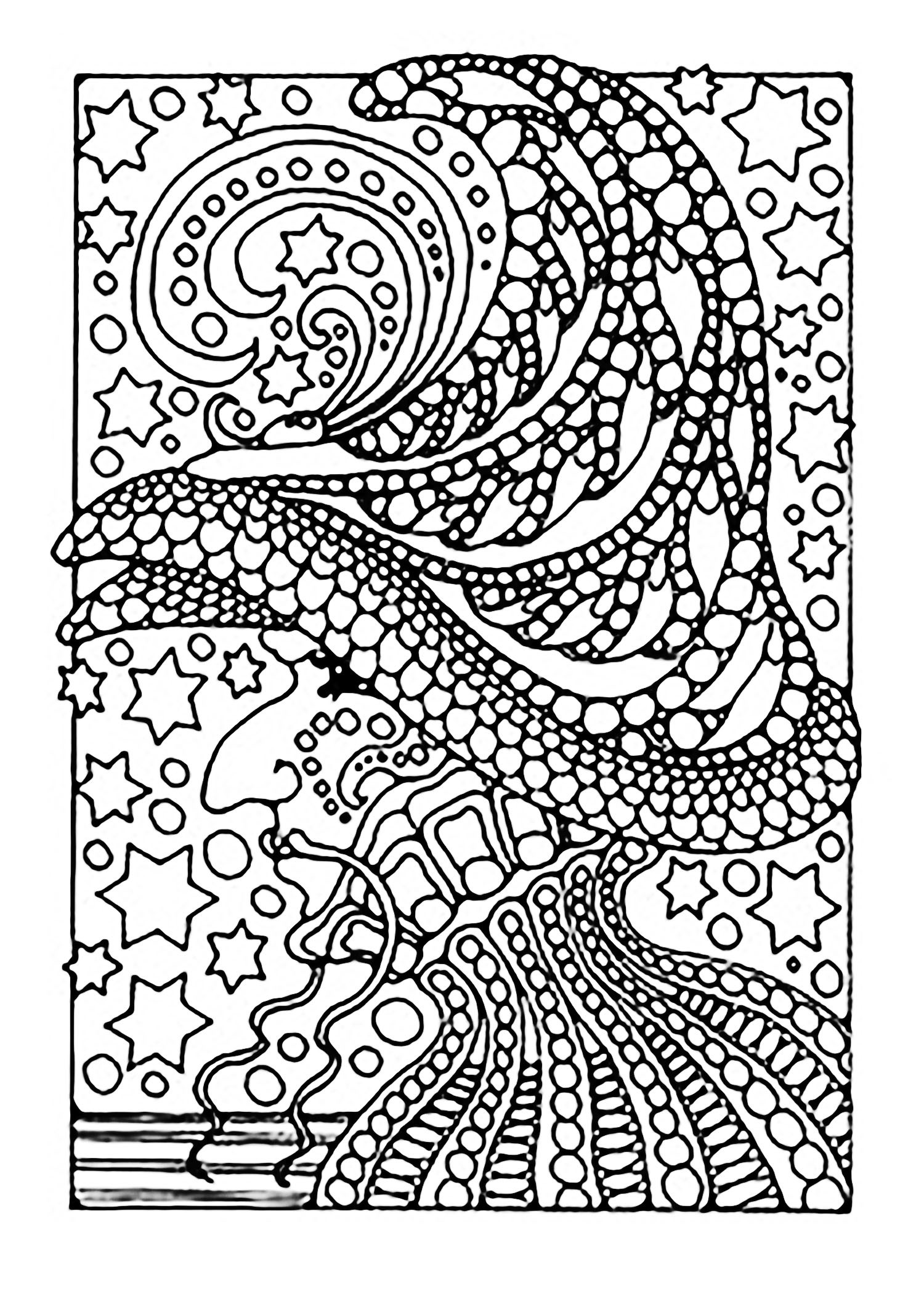 Adult Coloring Pages Halloween
 Halloween witch and stars Halloween Adult Coloring Pages