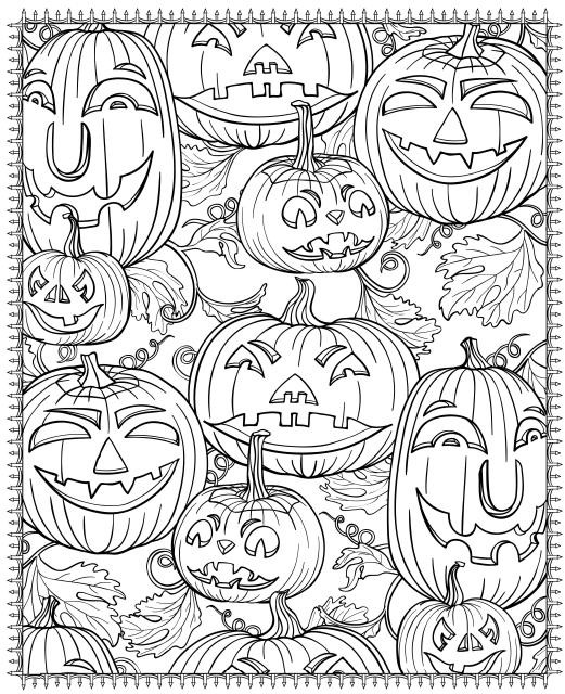 Adult Coloring Pages Halloween
 Pumpkin Faces Printable