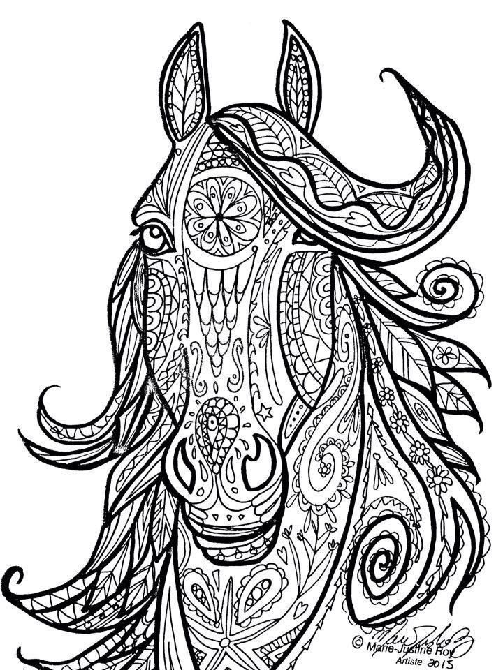 Adult Coloring Pages Horse
 Horse Tribal Head Art by Marie Justine Roy