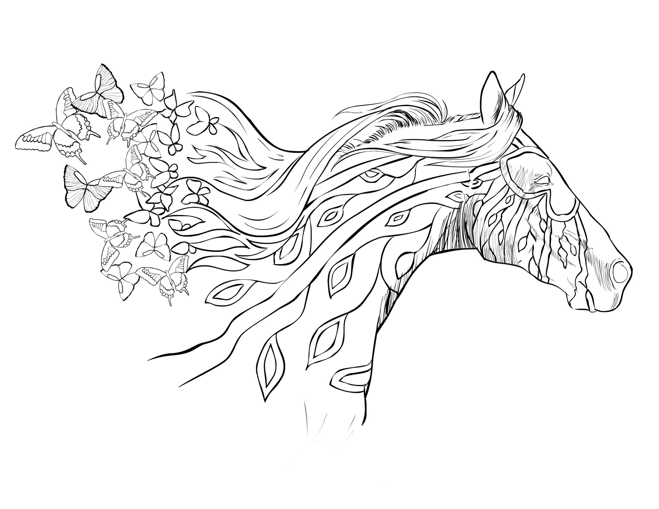 Adult Coloring Pages Horse
 running with the wind