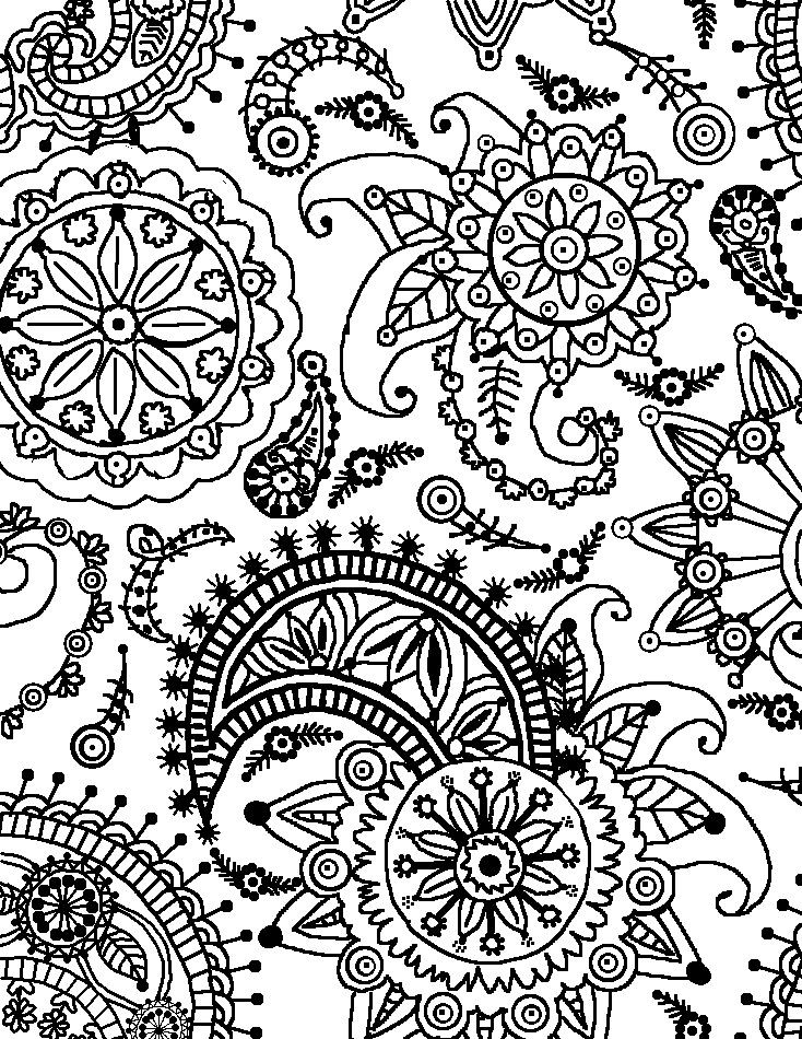 Adult Coloring Pages Patterns Flowers
 Coloring Page World Paisley Flower Pattern Portrait
