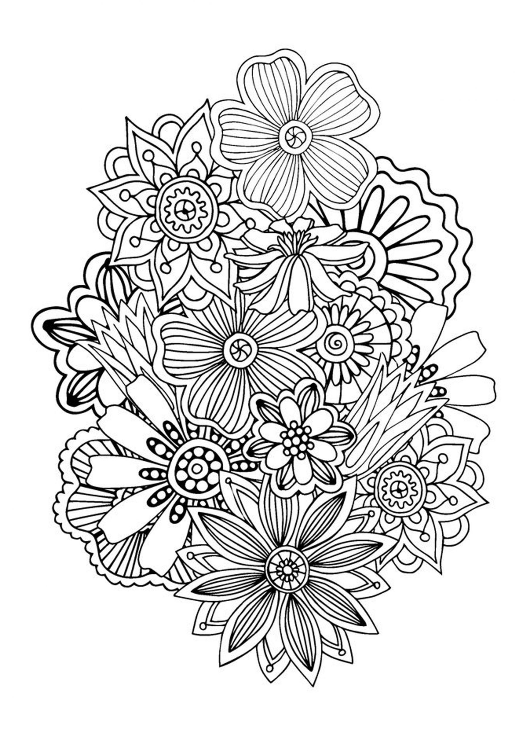 Adult Coloring Pages Patterns Flowers
 Zen antistress abstract pattern inspired Anti stress