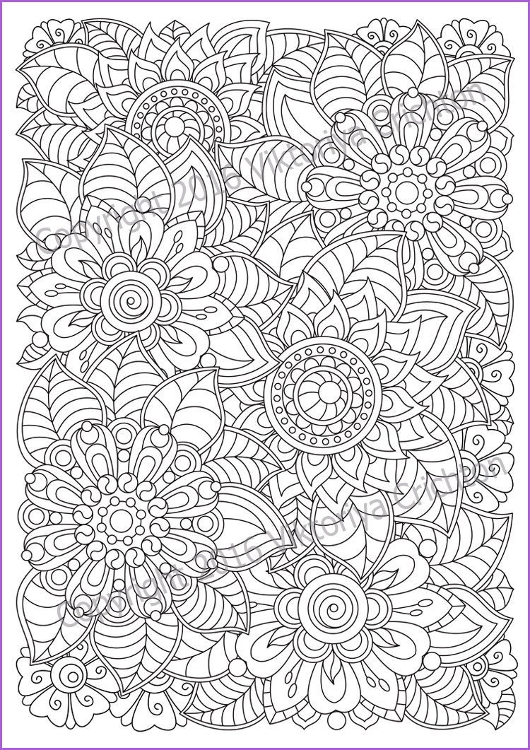 Adult Coloring Pages Patterns Flowers
 COLOURING PAGE doodle flowers printable adults by
