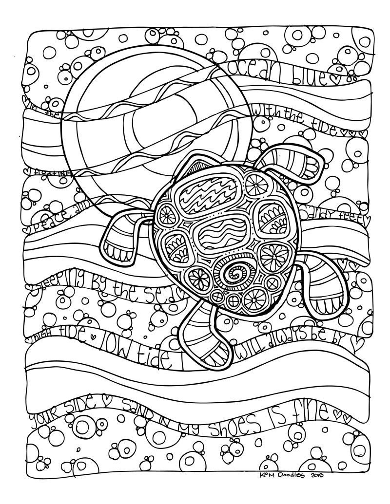 Adult Coloring Pages Turtle
 KPM Doodles Coloring page Sea Turtle