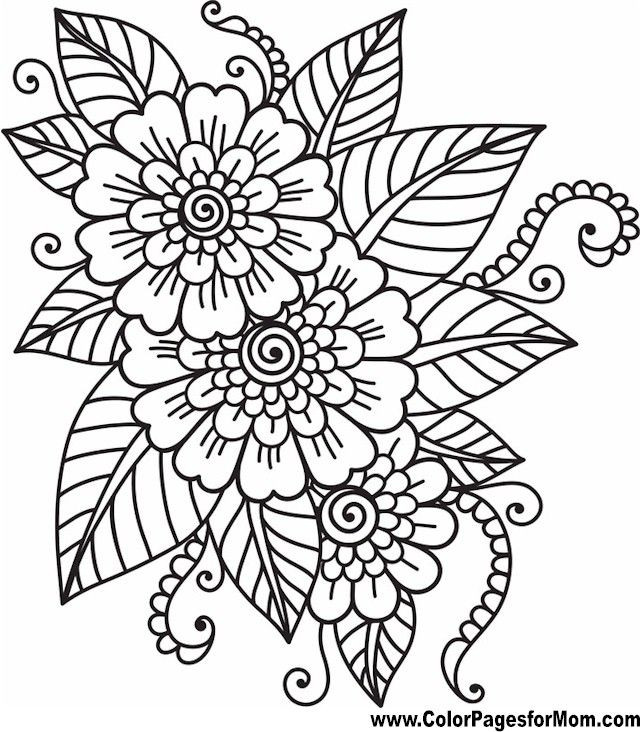 Adult Flower Coloring Pages
 Flower Coloring Page 41 …